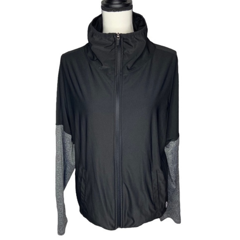 RBX Live Life Active Jacket Black and Gray Athletic Running Zip Up Jacket Size L